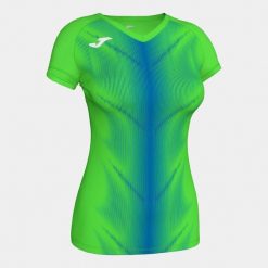 Koszulka z krótkim rękawem damska Joma Olympie. Niebieskie bluzki Joma, xs, bez wzorów, z materiału, sportowe, bez kołnierzyka, bez ramiączek. W wyprzedaży za 96.75 zł.