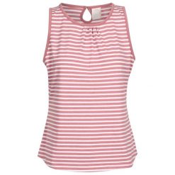 Vest Top Damski Paski Kelly. Fioletowe koszulki sportowe Trespass, bez wzorów, bez ramiączek. Za 57.99 zł.