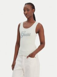 Guess Top W6GP22 K2954 Zielony Regular Fit. Zielone topy Guess, s, z aplikacjami, z syntetyku, bez kołnierzyka, bez ramiączek. Za 189.99 zł.