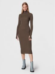 Herskind Sukienka dzianinowa Mila 4523887 Brązowy Regular Fit. Brązowe sukienki Herskind, m, bez wzorów, z dzianiny, bez kołnierzyka, bez ramiączek. Za 599.99 zł.