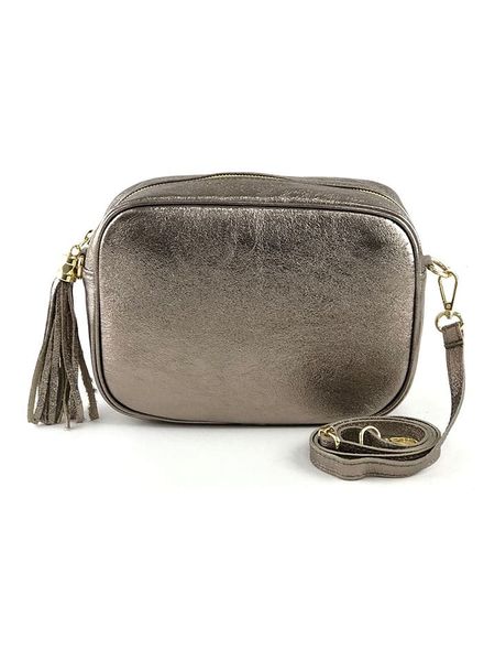 Marlon Skórzana torebka "Novo" w kolorze szarym - 24 x 18 x 8 cm rozmiar: onesize. Szare torby na ramię Marlon, z aplikacjami, z materiału, na ramię, bez dodatków. Za 281.10 zł.