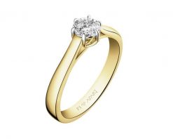 Pierścionek z żółtego i białego złota z brylantem - 0,08 ct - próba 585. Białe pierścionki Apart, z brylantem, złote. Za 2,890.00 zł.