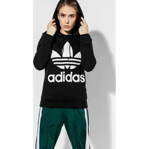 Adidas Bluza Trefoil Hoodie Adicolor , czarny, rozmiar S. Czarne bluzy Adidas, s, bez wzorów, z bawełny, bez kaptura. Za 279.99 zł.