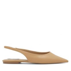 Baleriny Nine West. Brązowe baleriny Nine West, bez wzorów, bez obcasa. Za 125.99 zł.
