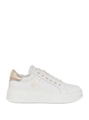 Patrizia Pepe Skórzane sneakersy w kolorze białym rozmiar: 41. Białe trampki Patrizia Pepe, bez wzorów, bez zapięcia. Za 365.42 zł.