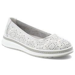 Półbuty damskie S.Barski, ze skóry naturalnej licowej ażurowy kwiatowy wzór lekka podeszwa komfortowe casual, srebrne, LR61-7038. Szare sukienki S.BARSKI, na co dzień, s, w ażurowe wzory, ze skóry, casualowe, bez kołnierzyka, bez ramiączek, proste. Za 169.00 zł.