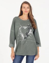 Bluzka z nadrukiem. Bluzki Unisono, l, bez wzorów, z bawełny, bez kołnierzyka, bez ramiączek. Za 139.00 zł.