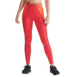 Legginsy sportowe damskie Superdry Train Branded Elastic Tight. Czerwone legginsy Superdry, l, bez wzorów, z elastanu. W wyprzedaży za 110.00 zł.