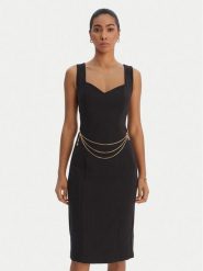 Fracomina Sukienka koktajlowa FR26SD2017W42901 Czarny Slim Fit. Czarne sukienki Fracomina, s, bez wzorów, z syntetyku, wizytowe, bez kołnierzyka, bez ramiączek. Za 699.99 zł.