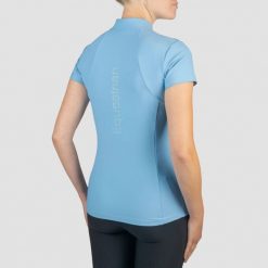 Damskie techniczne polo do jazdy konnej EQPRO. Niebieskie koszulki polo Horka, xl, bez wzorów, z materiału, bez kołnierzyka, bez ramiączek. Za 264.00 zł.