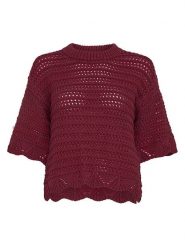 MOSS COPENHAGEN Sweter w kolorze bordowym rozmiar: S/M. Czerwone swetry Moss Copenhagen, m, bez wzorów, z bawełny, bez ramiączek. Za 159.95 zł.