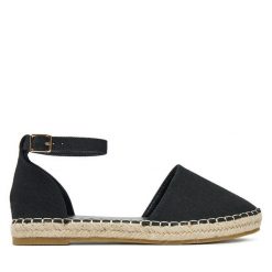 Espadryle DeeZee. Czarne espadryle DeeZee, bez wzorów, bez obcasa, bez zapięcia. Za 119.99 zł.