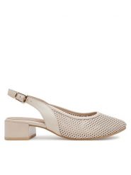 Caprice Sandały 9-29602-44 Beżowy. Brązowe sandały Caprice, bez wzorów, ze skóry, bez obcasa, na słupku, bez zapięcia. Za 244.99 zł.