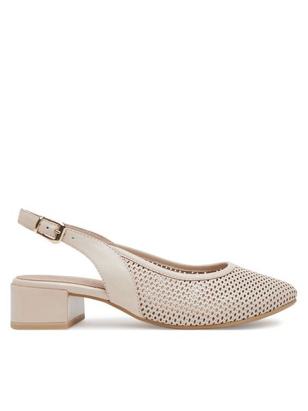 Caprice Sandały 9-29602-44 Beżowy. Brązowe sandały Caprice, bez wzorów, ze skóry, bez obcasa, na słupku, bez zapięcia. Za 244.99 zł.