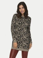 ONLY Sukienka dzianinowa Jenni 15321988 Beżowy Regular Fit. Brązowe sukienki Only, xl, bez wzorów, z dzianiny, bez kołnierzyka, bez ramiączek. Za 249.99 zł.