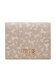 TOUS Mały Portfel Damski Kaos Mini Lines 2002183601 Beżowy. Brązowe portfele Tous, bez wzorów, ze skóry. Za 239.99 zł.