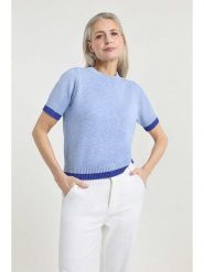 Josephine & Co Koszulka "Jake" w kolorze błękitnym rozmiar: XXL. Niebieskie bluzki Josephine & Co, xxl, bez wzorów, z bawełny, bez kołnierzyka, bez ramiączek. Za 205.45 zł.