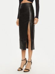 BARDOT Spódnica z imitacji skóry 58855SB1 Czarny Regular Fit. Czarne spódnice Bardot, bez wzorów, ze skóry. Za 229.99 zł.