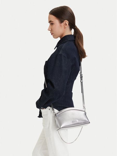 MICHAEL Michael Kors Torebka 30S6S13C5M Srebrny. Szare listonoszki MICHAEL Michael Kors, bez wzorów, ze skóry, bez dodatków. Za 667.99 zł.