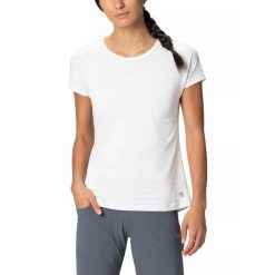 Koszulka sportowa damska Mountain Hardwear Mighty Stripe Crew z krótkim rękawem. Szare koszulki sportowe Mountain Hardwear, bez wzorów, bez ramiączek. W wyprzedaży za 154.60 zł.