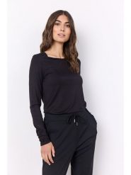 Soyaconcept Koszulka "Marica" w kolorze czarnym rozmiar: L. Czarne bluzki Soyaconcept, l, bez wzorów, bez kołnierzyka, bez ramiączek. Za 109.95 zł.