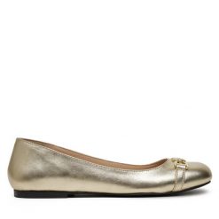 Baleriny LOVE MOSCHINO. Żółte baleriny Love Moschino, bez wzorów, bez obcasa. Za 499.99 zł.