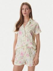 LAUREN RALPH LAUREN Piżama ILN12493 Żółty Regular Fit. Żółte piżamy Lauren Ralph Lauren, bez wzorów, z bawełny, bez ramiączek. Za 449.99 zł.