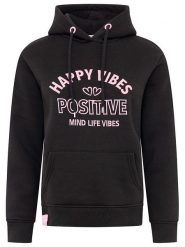 Zwillingsherz Bluza "Happy Vibes" w kolorze czarnym rozmiar: XXL. Czarne bluzy Zwillingsherz, xxl, bez wzorów, z kapturem. Za 219.95 zł.