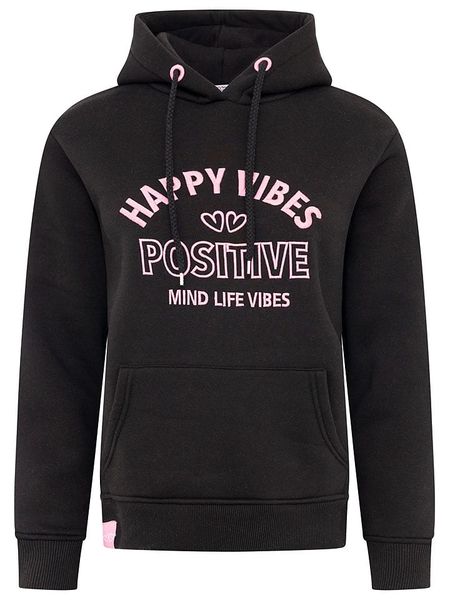 Zwillingsherz Bluza "Happy Vibes" w kolorze czarnym rozmiar: XXL. Czarne bluzy Zwillingsherz, xxl, bez wzorów, z kapturem. Za 148.61 zł.