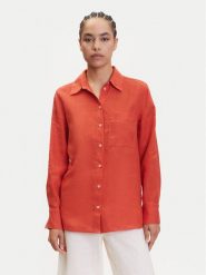 Marc O'Polo Koszula 503 1135 42427 Pomarańczowy Regular Fit. Brązowe koszule Marc O'Polo, bez wzorów, ze lnu, bez kołnierzyka, bez ramiączek. Za 419.99 zł.
