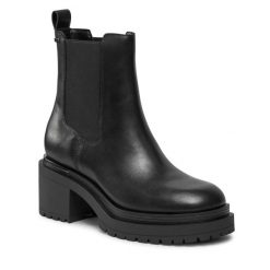 Botki DKNY. Czarne botki DKNY, bez wzorów, bez obcasa, na słupku, bez zapięcia. Za 1,149.00 zł.