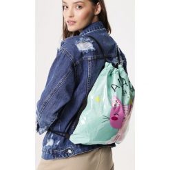 Czarno-Mietowy Plecak Sweety. Czarne plecaki Born2be, bez wzorów, z tkaniny. Za 19.99 zł.