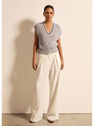 STEFANEL Bezrękawnik w kolorze szarym rozmiar: M. Szare swetry Stefanel, m, bez wzorów, ze splotem, bez ramiączek. Za 239.99 zł.