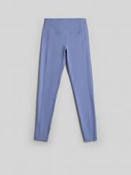 4F Legginsy do jogi szybkoschnące damskie - niebieskie XS. Niebieskie legginsy 4f, l, bez wzorów, z materiału, z podwyższonym stanem. Za 149.99 zł.