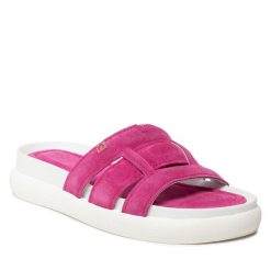 Klapki Nessi. Czerwone klapki Nessi, bez wzorów, bez obcasa. Za 159.99 zł.