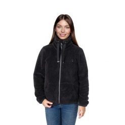 Bluza polarowa damska AULP VISHA ciepła rozpinana ze stójką. Czarne bluzy Aulp, bez wzorów, z polaru, bez kaptura. Za 259.99 zł.