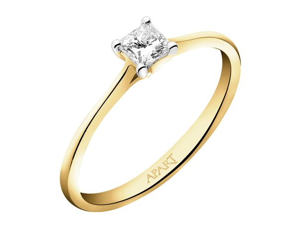 Pierścionek z żółtego złota z diamentem - 0,33 ct - próba 585. Żółte pierścionki Apart, z diamentem, złote. Za 9,590.00 zł.