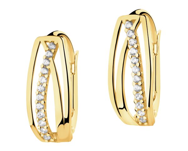 Złote kolczyki z cyrkoniami. Żółte kolczyki Apart, z cyrkonią, złote. Za 959.00 zł.