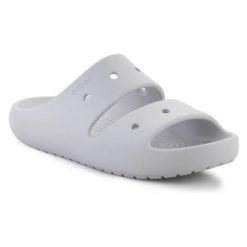 Klapki unisex Crocs Classic Sandal V2. Szare klapki Crocs, bez wzorów, z materiału, bez obcasa. Za 135.99 zł.