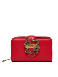Just Cavalli Duży Portfel Damski 79RA5PA4 ZSA89 Czerwony. Czerwone portfele Just Cavalli, bez wzorów, ze skóry. Za 319.99 zł.