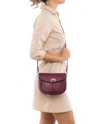 Lia Biassoni Skórzana torebka "Neva" w kolorze bordowym - 20 x 16 x 6 cm rozmiar: onesize. Czerwone torby na ramię Lia Biassoni, bez wzorów, z materiału, na ramię, bez dodatków. Za 217.99 zł.