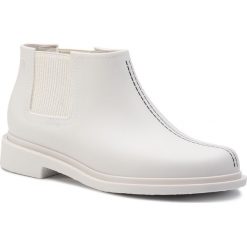 Kalosze MELISSA - Skin Ad 32550 White/Black 50735. Białe botki Melissa, bez wzorów, z tworzywa sztucznego. Za 519.00 zł.
