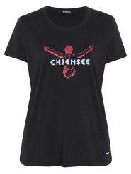 Chiemsee Koszulka "Sera" w kolorze czarnym rozmiar: XS. Czarne bluzki Chiemsee, xs, bez wzorów, z bawełny, bez kołnierzyka, bez ramiączek. Za 43.99 zł.
