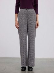 BGN Spodnie w kolorze czarno-białym rozmiar: 36. Czarne spodnie materiałowe BGN, bez wzorów, z materiału, z podwyższonym stanem. Za 115.24 zł.