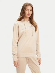 Guess Bluza V4RQ25 K0232 Beżowy Regular Fit. Brązowe bluzy Guess, xs, z aplikacjami, z syntetyku, bez kaptura. Za 349.99 zł.