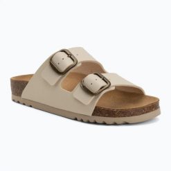 Klapki damskie Scholl Josephine. Brązowe klapki Scholl, bez wzorów, z materiału, bez obcasa. Za 239.99 zł.