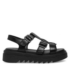 Sandały Lasocki. Czarne sandały Lasocki, bez wzorów, bez obcasa, na płaskiej podeszwie, bez zapięcia. Za 169.99 zł.