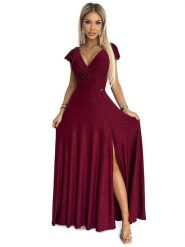 Numoco Sukienka w kolorze bordowym rozmiar: 3XL. Czerwone sukienki Numoco, na imprezę, xl, bez wzorów, bez kołnierzyka, bez ramiączek, maxi. Za 346.99 zł.