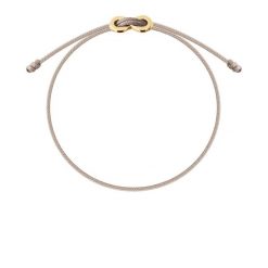 Bransoletka z pozłacanym zapięciem Infinity na cienkim beżowym sznurku. Brązowe bransoletki Lilou, pozłacane. Za 99.00 zł.