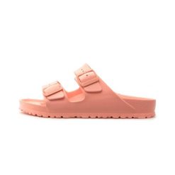 Klapki damskie Birkenstock Arizona Eva. Brązowe klapki Birkenstock, bez wzorów, z materiału, bez obcasa. Za 291.00 zł.